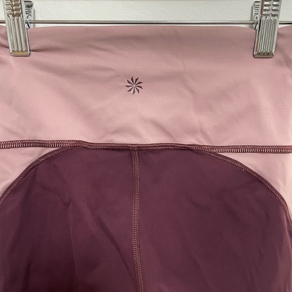 Athleta Crunch 7/8 Tights Size XXS Pink & Purple - Picture 3 of 5